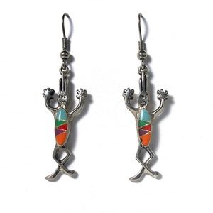 Funky Petroglyph Style Tribal Man Earrings